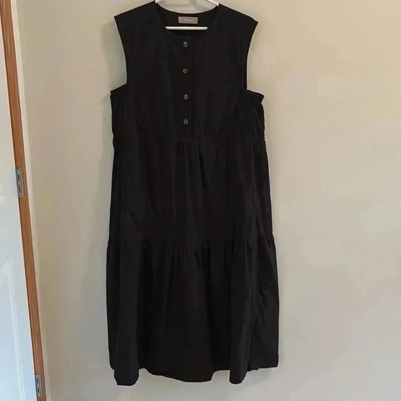Everlane The Tiered Midi Dress (Black/Size L) - Picture 1 of 5